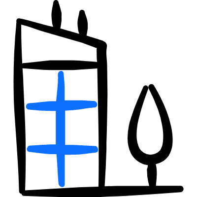 Building Nature Icon from Freehand Duotone Set