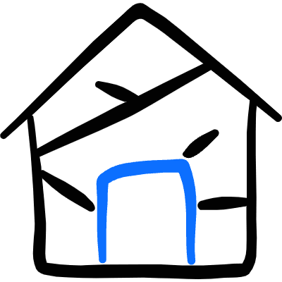 Building Poverty Housing Icon from Freehand Duotone Set
