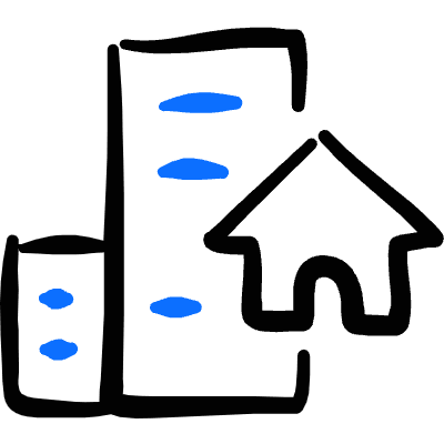 Buildings Icon from Freehand Duotone Set