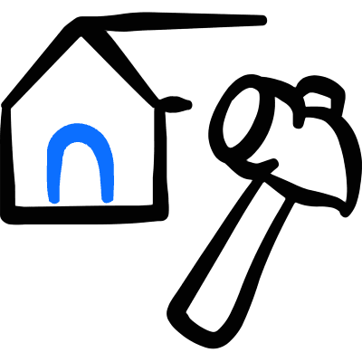 Construction House Icon from Freehand Duotone Set