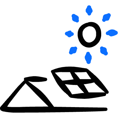 Construction Roof Solar Energy Icon from Freehand Duotone Set