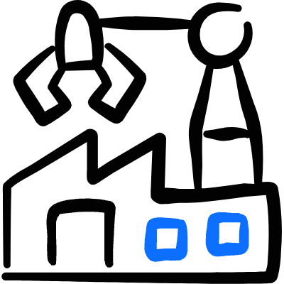 Factory Building Handle Claw Icon from Freehand Duotone Set