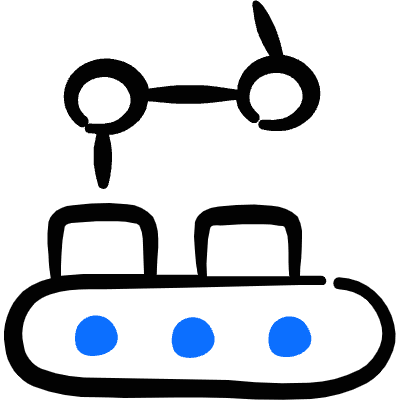 Factory Industrial Robot Assemble Line 2 Icon from Freehand Duotone Set