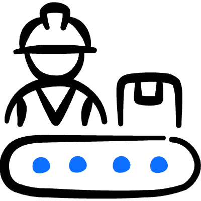 Factory Manufacturing Line 2 Icon from Freehand Duotone Set