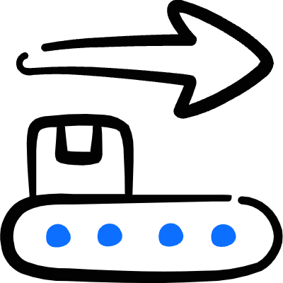 Factory Manufacturing Line Arrow Right Icon from Freehand Duotone Set