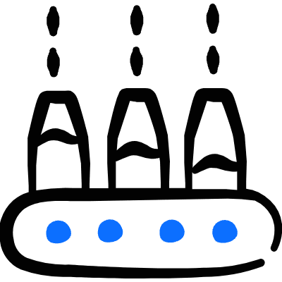 Factory Manufacturing Process 1 Icon from Freehand Duotone Set