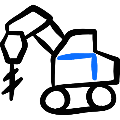Heavy Equipment Driller Truck Icon from Freehand Duotone Set