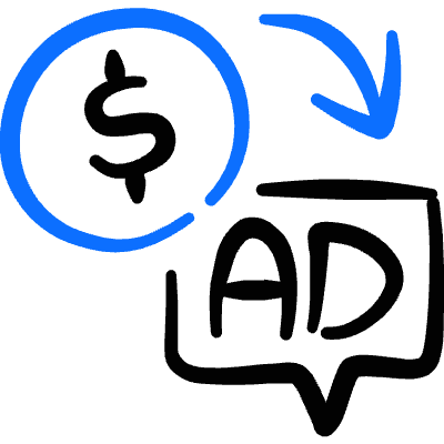 Advertising Ad Bubble Money 2 Icon from Freehand Duotone Set