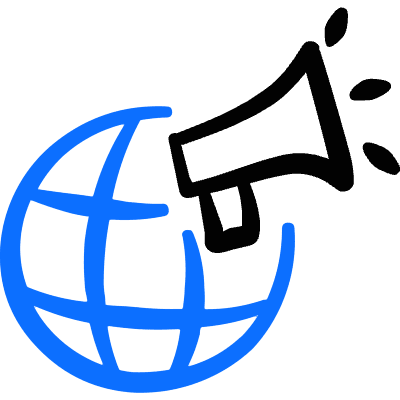 Advertising Worldwide Megaphone Icon from Freehand Duotone Set
