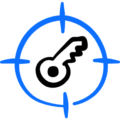 Business Coaching Key Target Icon from Freehand Duotone Set