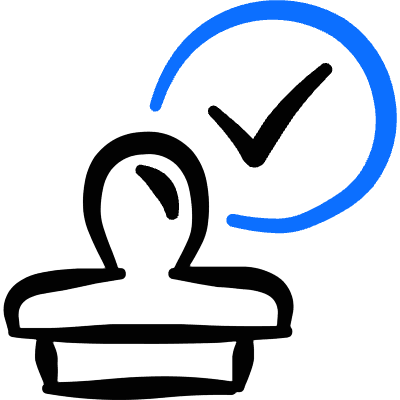 Business Deal Approval Stamp Icon from Freehand Duotone Set