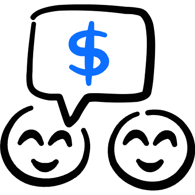 Business Deal Men Cash Conversation Icon from Freehand Duotone Set