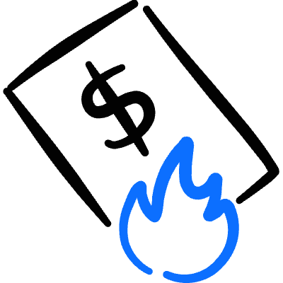 Business Metaphor Burn Money 1 Icon from Freehand Duotone Set