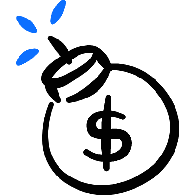 Business Metaphor Debt Bomb Icon from Freehand Duotone Set