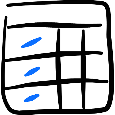 Business Workflow Data Table Icon from Freehand Duotone Set