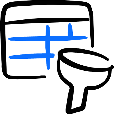 Business Workflow Data Table Filter Icon from Freehand Duotone Set