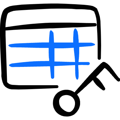 Business Workflow Data Table Key Icon from Freehand Duotone Set
