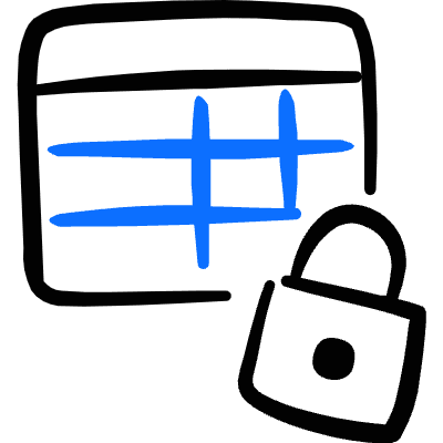 Business Workflow Data Table Lock Icon from Freehand Duotone Set