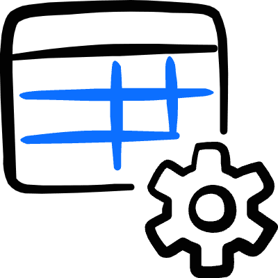 Business Workflow Data Table Setting Icon from Freehand Duotone Set