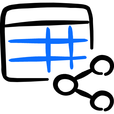 Business Workflow Data Table Share Icon from Freehand Duotone Set