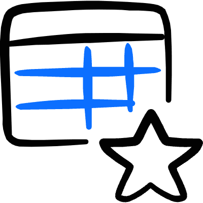 Business Workflow Data Table Star Icon from Freehand Duotone Set