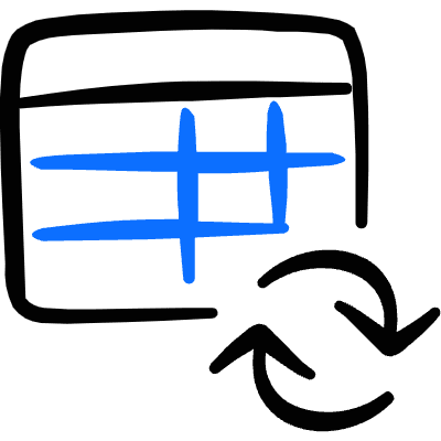 Business Workflow Data Table Sync Icon from Freehand Duotone Set