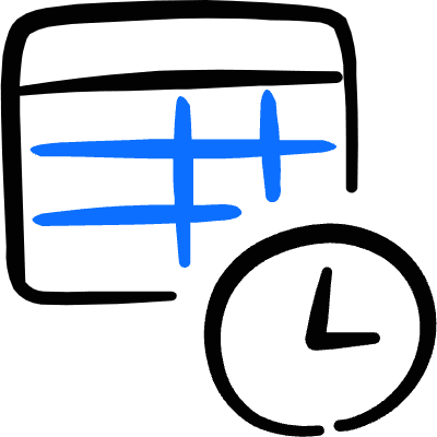 Business Workflow Data Table Time Icon from Freehand Duotone Set