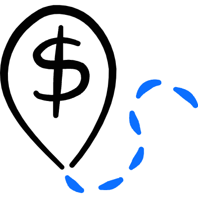 Business Cash Location Pin Direction Icon from Freehand Duotone Set