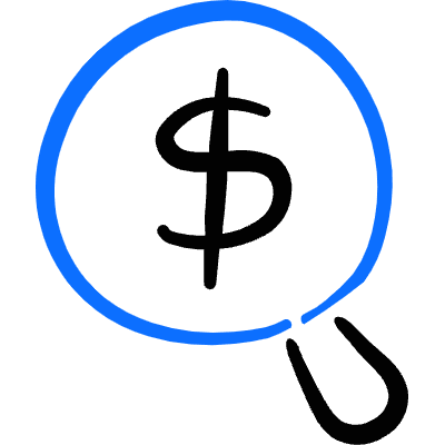 Business Cash Search Icon from Freehand Duotone Set