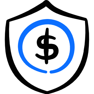 Business Cash Shield Icon from Freehand Duotone Set