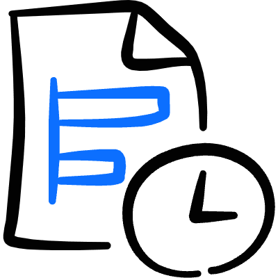 Data File Bars Clock Icon from Freehand Duotone Set
