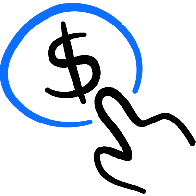 Monetization Touch Coin Icon from Freehand Duotone Set