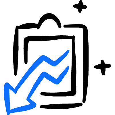 Performance Decrease Clipboard Icon from Freehand Duotone Set