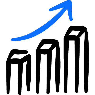 Performance Graph Increase Icon from Freehand Duotone Set