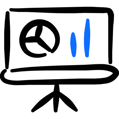 Performance Presentation Graph Icon from Freehand Duotone Set