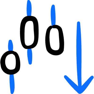 Trading Pattern Down Icon from Freehand Duotone Set