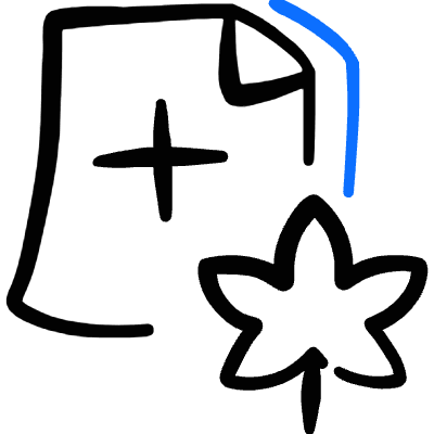 Cannabis File Add Icon from Freehand Duotone Set