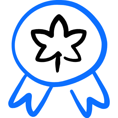 Cannabis Badge Ribbon Icon from Freehand Duotone Set