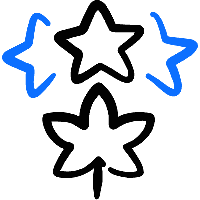 Cannabis Three Stars Icon from Freehand Duotone Set