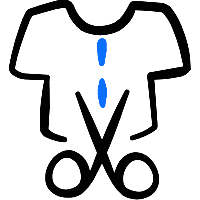 Clothes Design Scissor Cutting Pattern Icon from Freehand Duotone Set