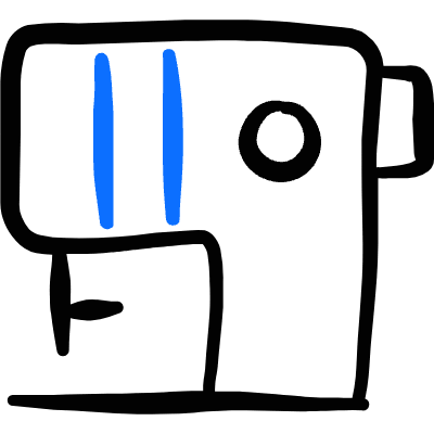 Clothes Design Sewing Machine Icon from Freehand Duotone Set