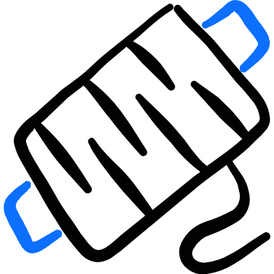 Clothes Design Thread Roll Icon from Freehand Duotone Set