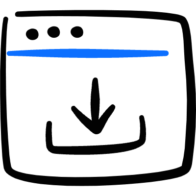 App Window Download Icon from Freehand Duotone Set