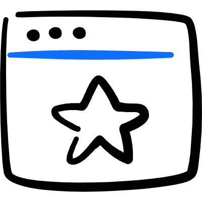 App Window Favorite Star Icon from Freehand Duotone Set