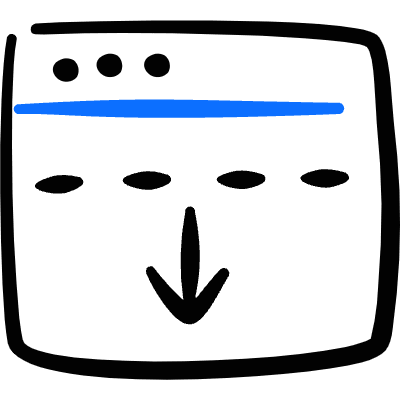App Window Move Down Icon from Freehand Duotone Set