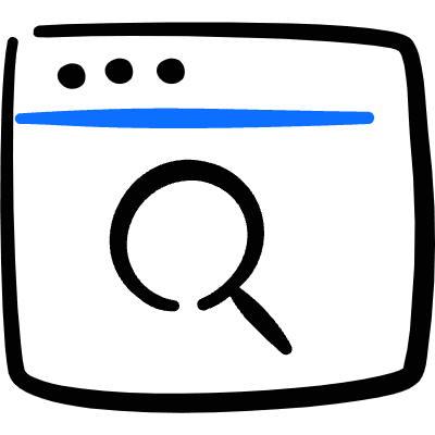 App Window Search Icon from Freehand Duotone Set