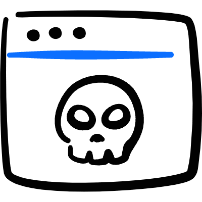 App Window Skull Icon from Freehand Duotone Set