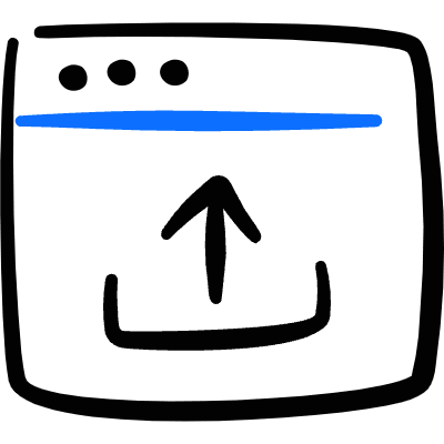 App Window Upload Icon from Freehand Duotone Set
