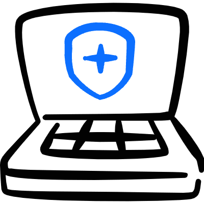 Apps Laptop Shield Icon from Freehand Duotone Set