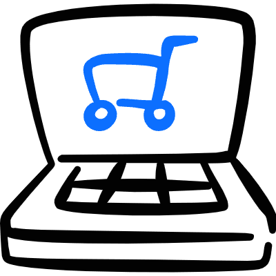 Apps Laptop Shopping Cart Icon from Freehand Duotone Set